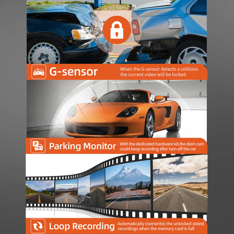 WOLFBOX G850 4K Mirror Dash Cam, Rear View Mirror Camera