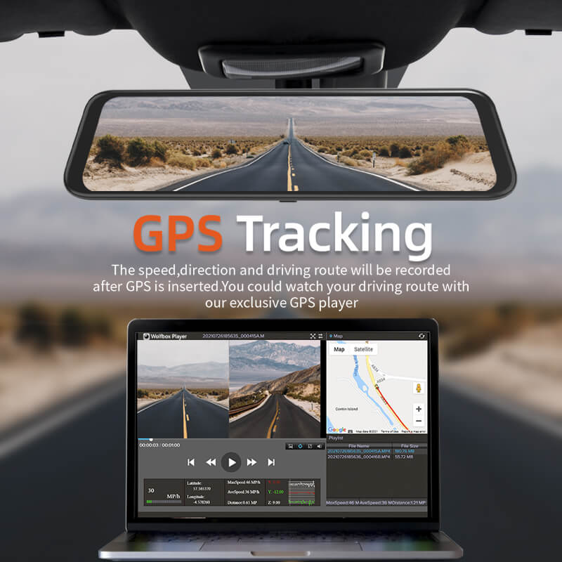 WOLFBOX G850 4K Mirror Dash Cam, Rear View Mirror Camera