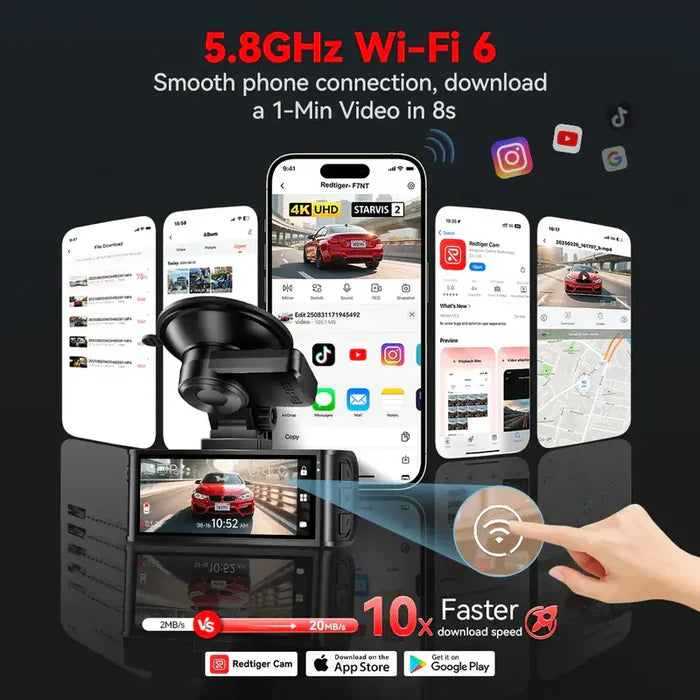 Redtiger F7NT Touch Screen 4K Dual Dash Cam