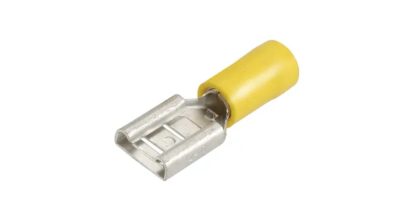 6.3mm Yellow Female Nylon Insulated Blade Terminal 100
