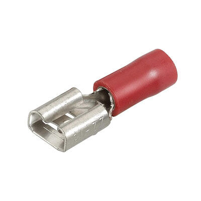 6.3mm Red Female Nylon Insulated Blade Terminal 100