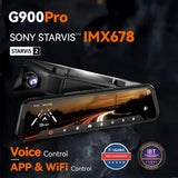 WOLFBOX G900Pro 12MP WiFi Touch Screen Rear View Mirror Dash Cam Smart Mirror RHD