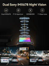 F77 STARVIS 2 4K+4K Dual IMX678 Voice Control 5.8GHz High Speed WIFI Dash Cam