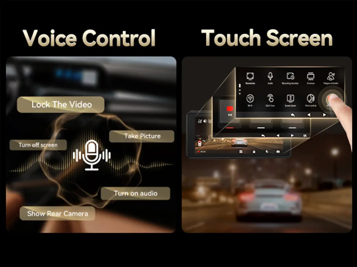 F77 STARVIS 2 4K+4K Dual IMX678 Voice Control 5.8GHz High Speed WIFI Dash Cam