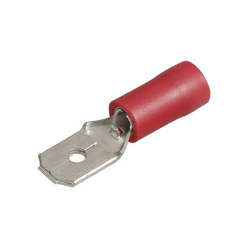 6.3mm Red Male Nylon Insulated Blade Terminal 100